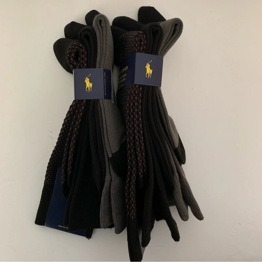 ❌FINAL PRICE❌NWT. POLO RALPH LAUREN Men’s Assorted 6 Pack Bird's Eye Socks